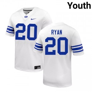 Youth Carsen Ryan White BYU Cougars #20 College Football Game Jersey 583931-830