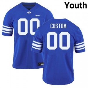 Youth Custom Royal BYU Cougars #00 College Football Official Jersey 212187-439