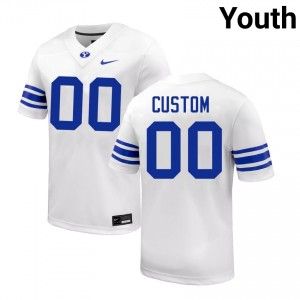 Youth Custom White BYU Cougars #00 College Football Replica Jersey 869140-688