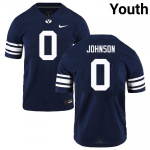 Youth Evan Johnson Navy BYU Cougars #0 College Football 2025-26 Jersey 542967-599