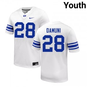 Youth Jovesa Damuni White BYU Cougars #28 College Football 2025 Jersey 519953-804