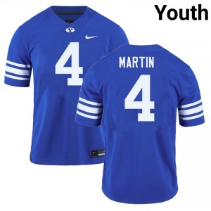 Youth LJ Martin Royal BYU Cougars #4 College Football 2025-26 Jerseys 804645-770