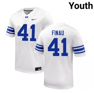 Youth Lucky Finau White BYU Cougars #41 College Football NCAA Jersey 630420-111
