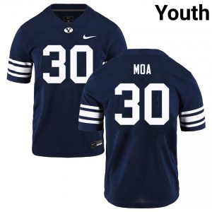 Youth Sione Moa Navy BYU Cougars #30 College Football University Jerseys 734009-199