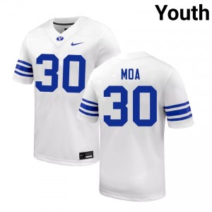 Youth Sione Moa White BYU Cougars #30 College Football Player Jerseys 854766-374