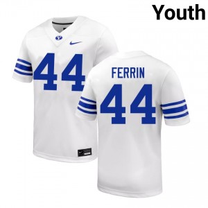 Youth Will Ferrin White BYU Cougars #44 College Football NCAA Jersey 736264-199